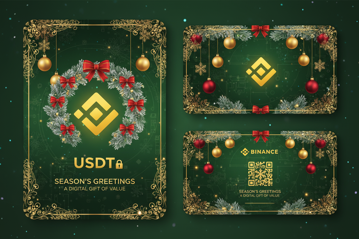 trajeta de regalo de BINANCE USDT para navidad